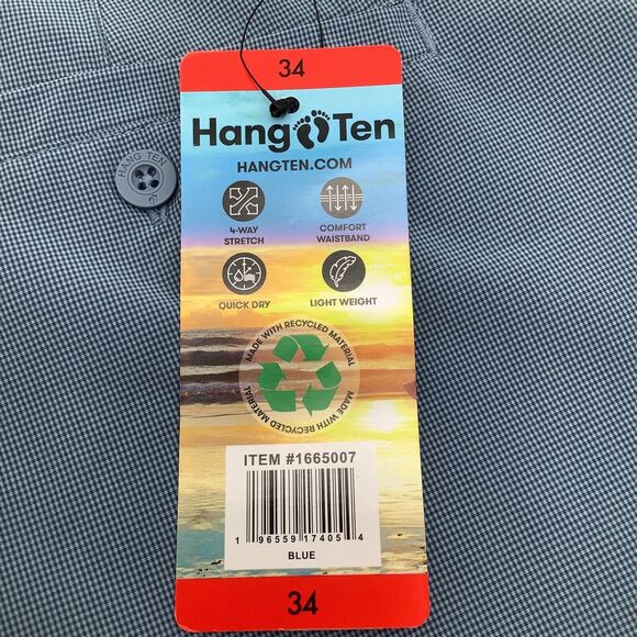 Hang Ten Mens Lightweight Stretch Shorts Blue Size 34‎ (Actual 35) NWT - Picture 12 of 14